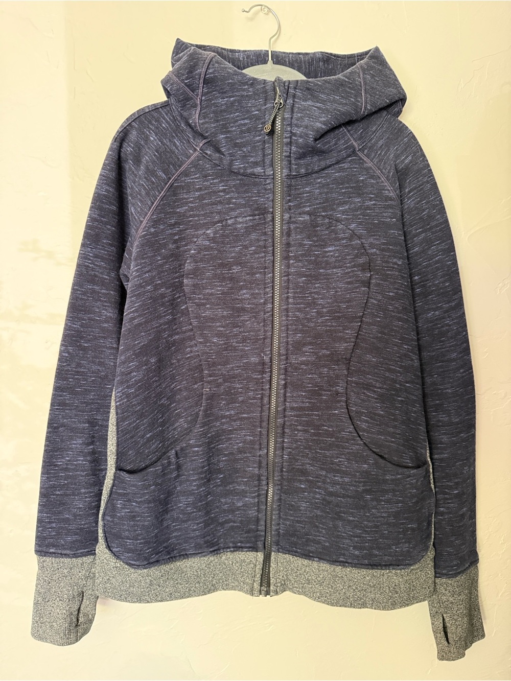 lululemon athletica Heathered Navy Blue Full-Zip Scuba Hoodie